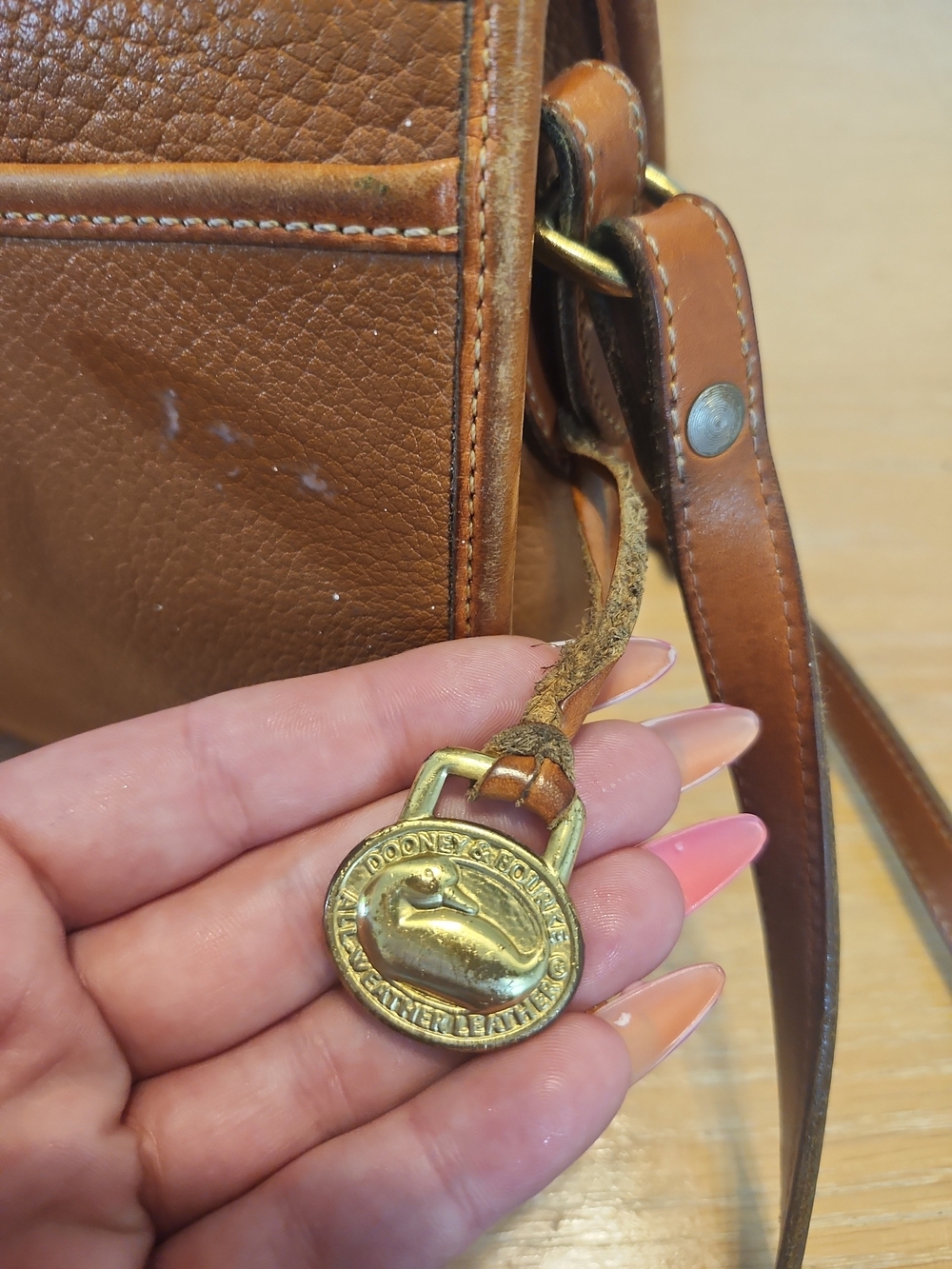 Dooney & Bourke Saddle Brown Pebble Leather Crossbody - Picture 4 of 10